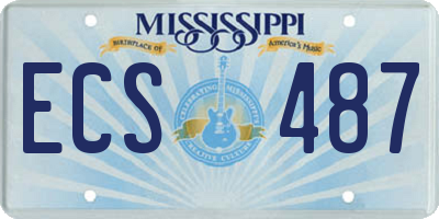 MS license plate ECS487