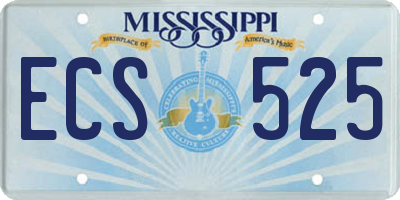 MS license plate ECS525