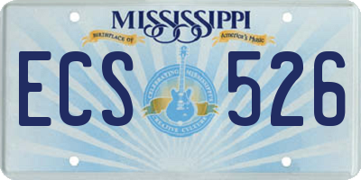 MS license plate ECS526