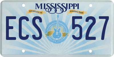 MS license plate ECS527