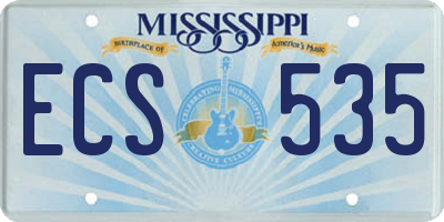 MS license plate ECS535