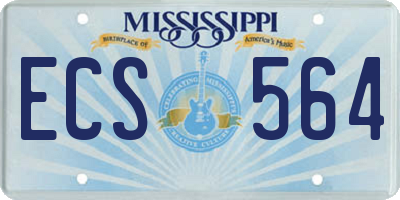 MS license plate ECS564