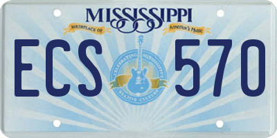 MS license plate ECS570