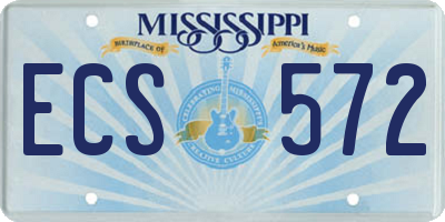 MS license plate ECS572