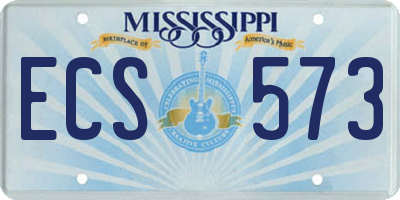 MS license plate ECS573