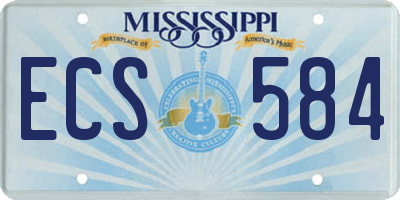 MS license plate ECS584