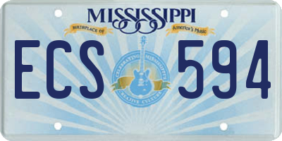 MS license plate ECS594