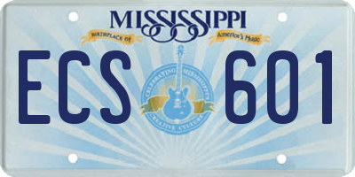 MS license plate ECS601
