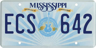 MS license plate ECS642