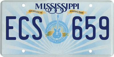 MS license plate ECS659