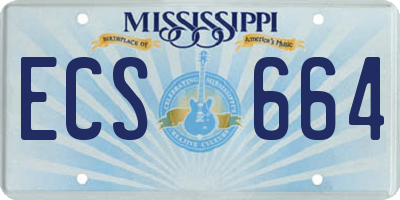 MS license plate ECS664