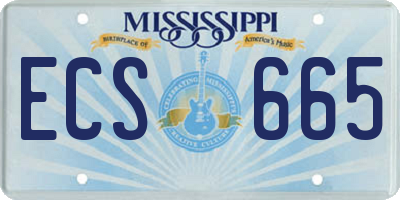 MS license plate ECS665
