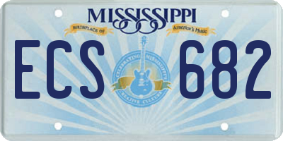 MS license plate ECS682