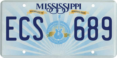 MS license plate ECS689