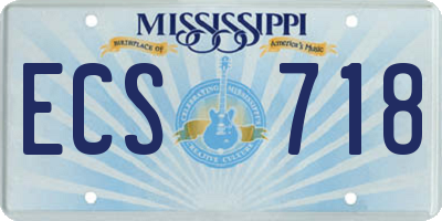 MS license plate ECS718