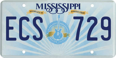 MS license plate ECS729