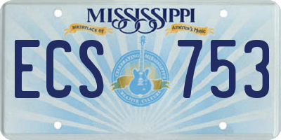 MS license plate ECS753
