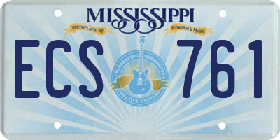 MS license plate ECS761