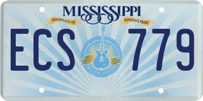 MS license plate ECS779