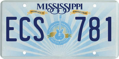 MS license plate ECS781