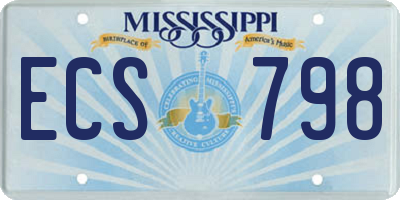 MS license plate ECS798