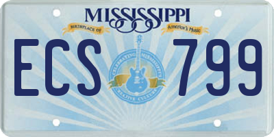 MS license plate ECS799