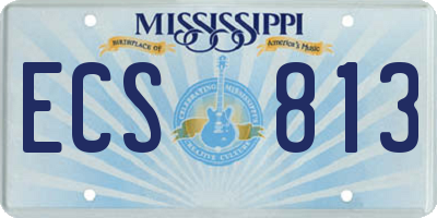MS license plate ECS813