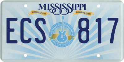MS license plate ECS817