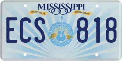 MS license plate ECS818