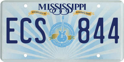MS license plate ECS844