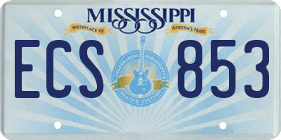 MS license plate ECS853