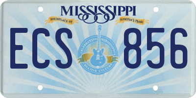 MS license plate ECS856