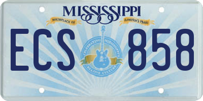 MS license plate ECS858