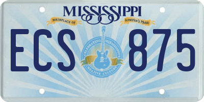 MS license plate ECS875