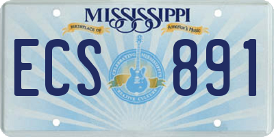 MS license plate ECS891