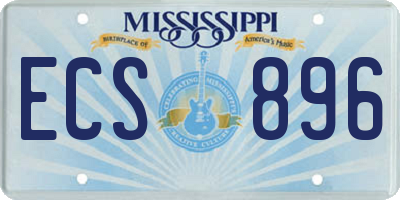 MS license plate ECS896
