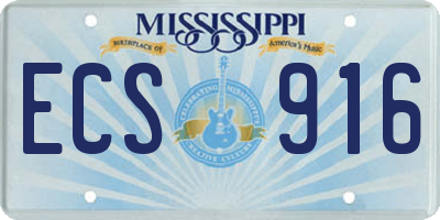 MS license plate ECS916