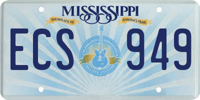 MS license plate ECS949