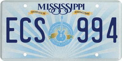 MS license plate ECS994