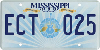 MS license plate ECT025