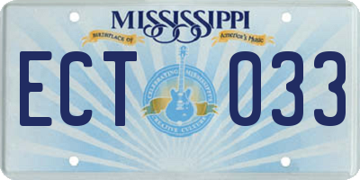 MS license plate ECT033