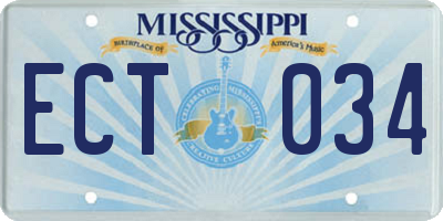 MS license plate ECT034