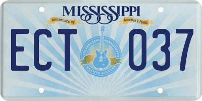 MS license plate ECT037