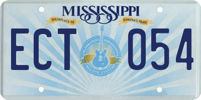 MS license plate ECT054