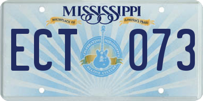MS license plate ECT073