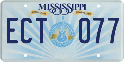 MS license plate ECT077