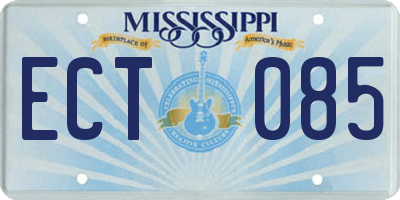 MS license plate ECT085