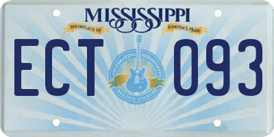 MS license plate ECT093