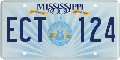 MS license plate ECT124