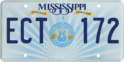 MS license plate ECT172